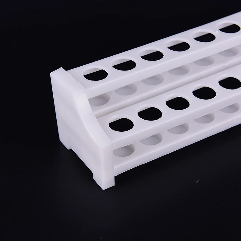 Banco prova in plastica Scaffale Portaprovette 20 fori Laboratorio Bianco Provette da centrifuga Forniture per attrezzature