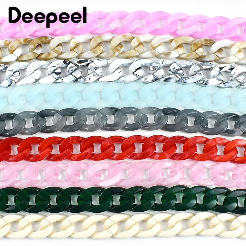 Deepeel 60cm Resin Chains for Women's Bag Shoulder Strap Acrylic Chain Purse Replace Handle Handbag Parts Hardware Accessories