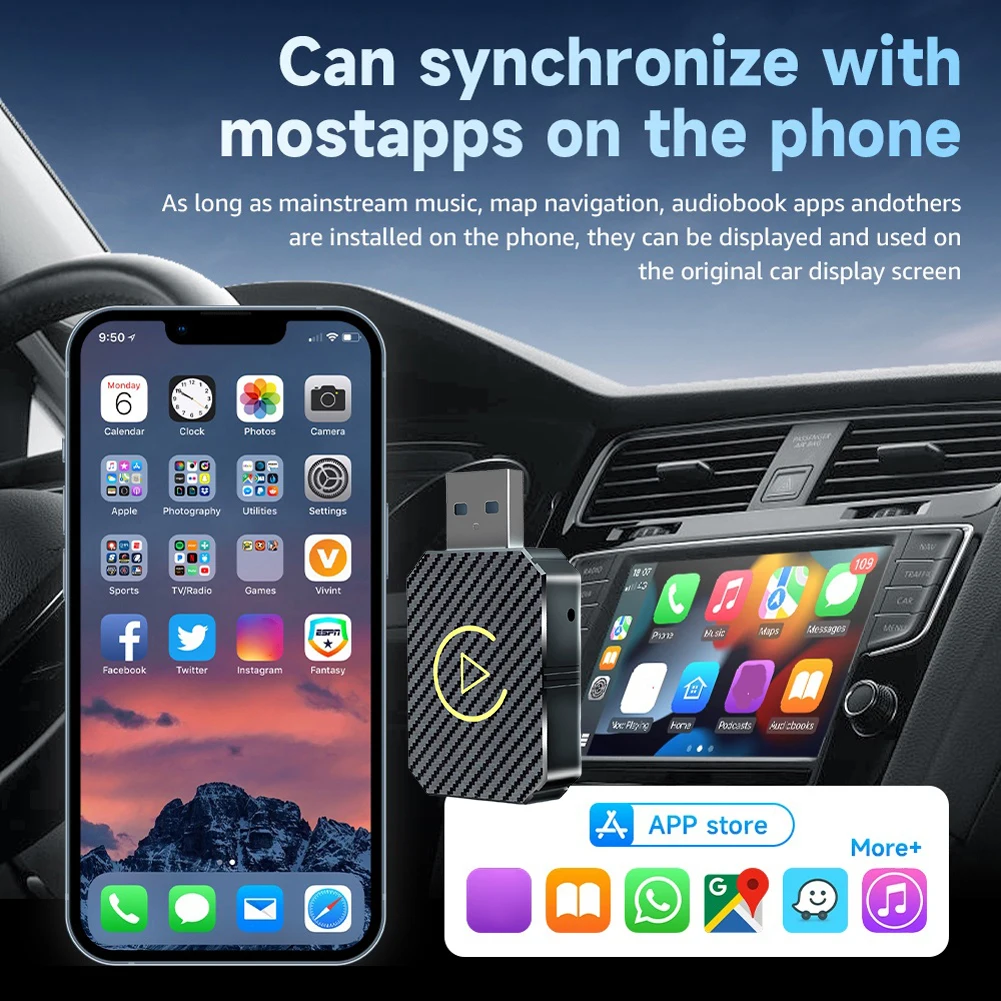 Neuer 2-in-1 Wireless CarPlay Android Auto Wireless Adapter WiFi BT5.0 Smart Dongle Plug and Play Wireless Mini Box Fast Connect