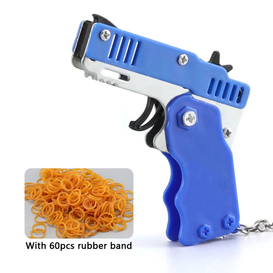 Giocattolo con elastico in metallo scoppio - Mini giocattolo lanciatore pieghevole con portachiavi e elastici da 60 pezzi, regalo perfetto per Natale