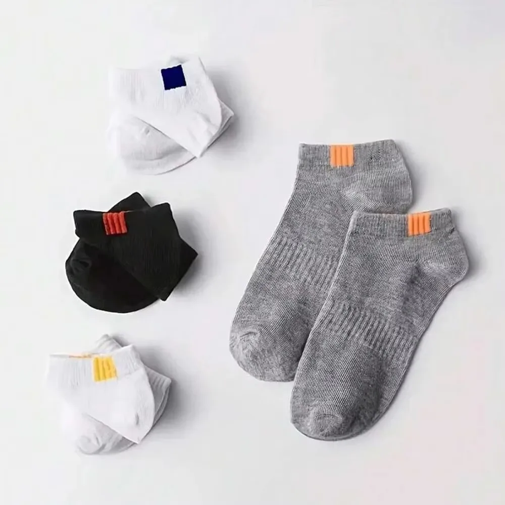 5 pares de meias esportivas masculinas de tubo baixo definir moda respirável e meias casuais bem combinadas para homens primavera e verão wear