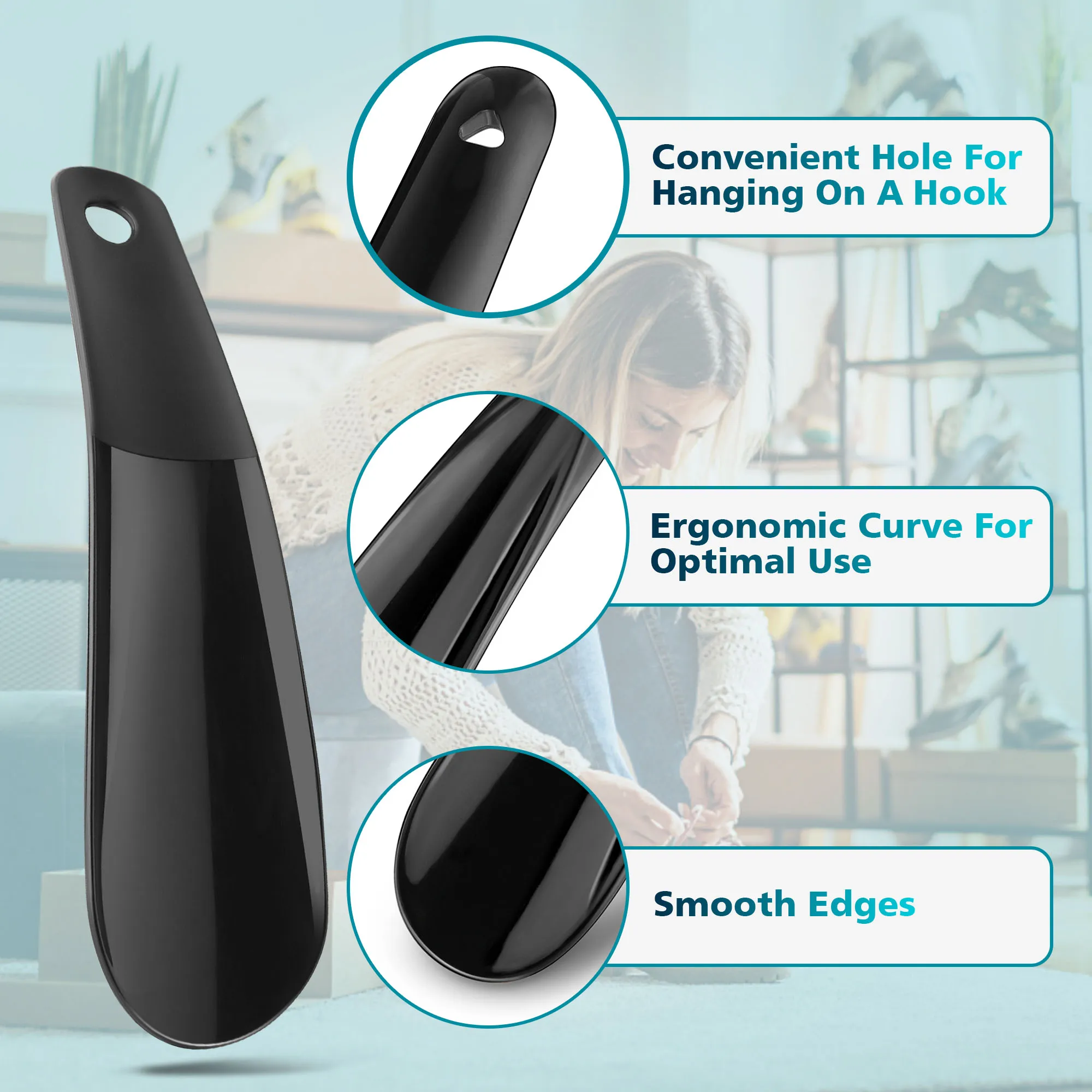 Professional รองเท้า Lifter พลาสติกสีดํารองเท้า Horn Lazy Shoe Helper คุณภาพสูง Anti-SLIP แตรรองเท้าสําหรับผู้สูงอายุรองเท้า Accessorie