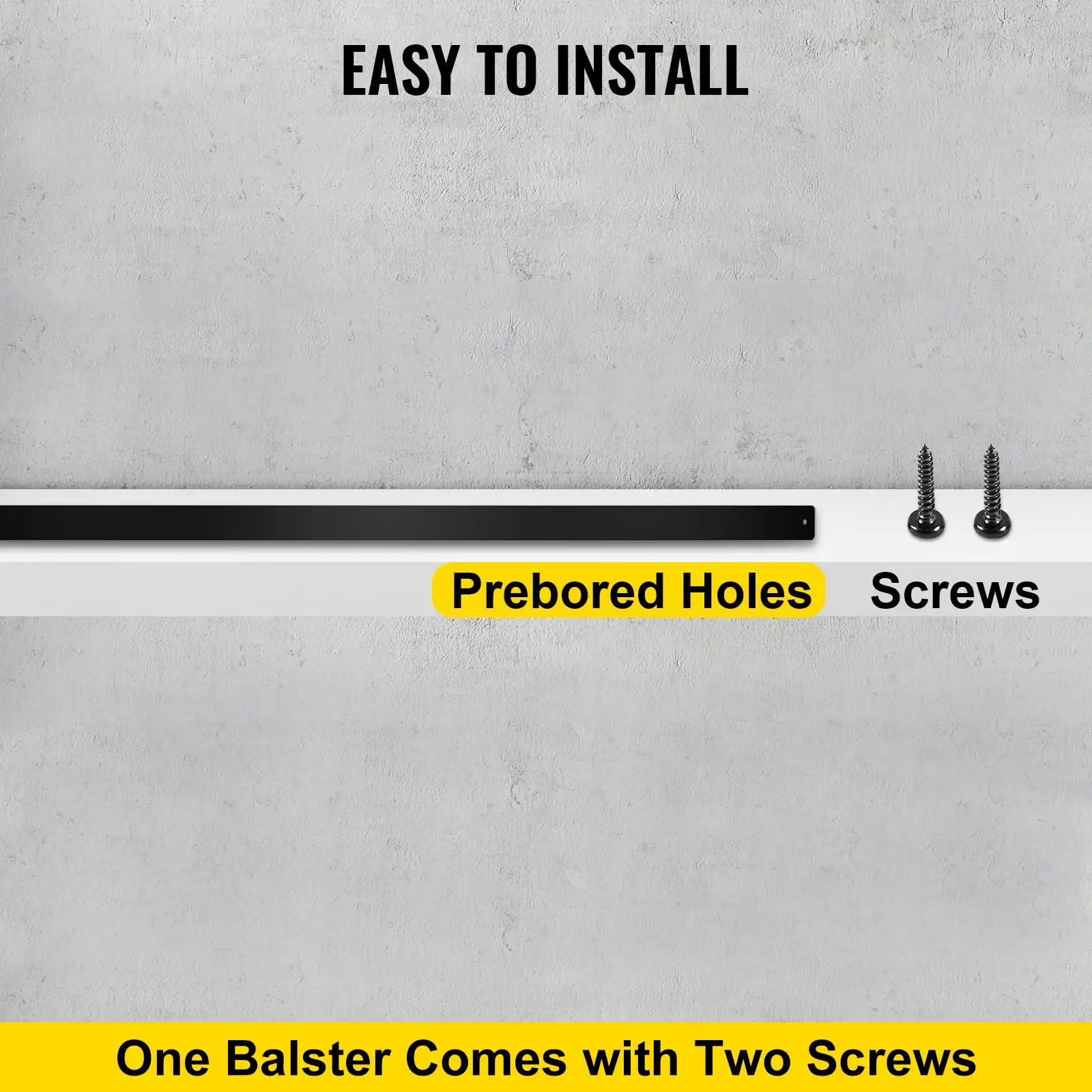 Deck Balusters, 16 Pack Metal Deck Spindles, 29.5"x1" Staircase Baluster with Screws