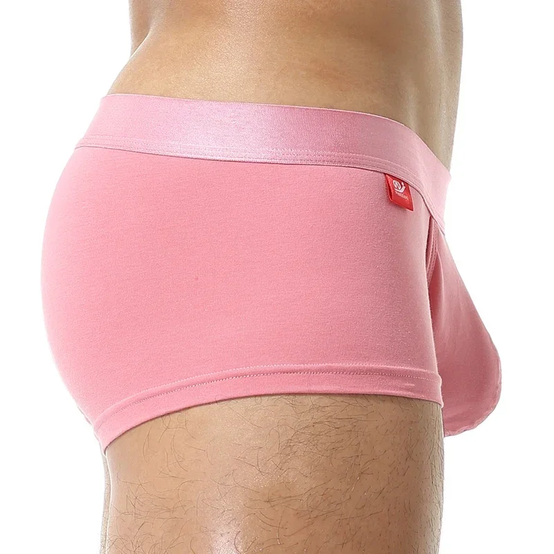 1/2 piezas de ropa interior con frente abierto para hombre, Boxer Sexy de algodón para hombre, pantalones cortos, bragas, bolsa transpirable, calzoncillos con bulto para hombre