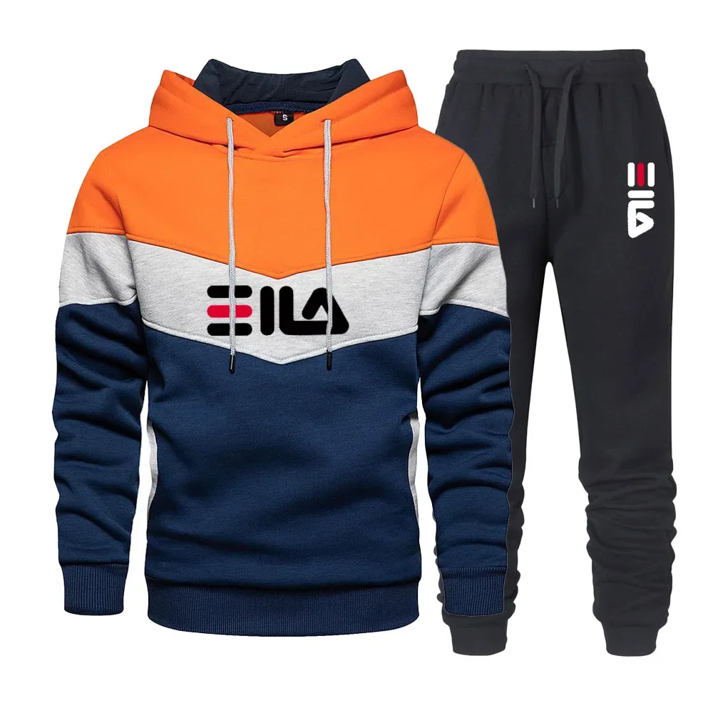 Pantalones de chándal para hombre, sudaderas con capucha informales + pantalones largos, conjunto de 2 uds o sudaderas con capucha estampadas, pantalones deportivos, ropa para exteriores, ropa deportiva para correr