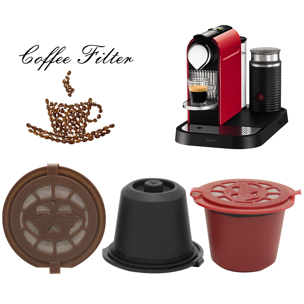 Refillable Reusable Nespresso Coffee Capsule Reutilisable Nespresso Pods  with a Spoon a Brush Coffee Accessories