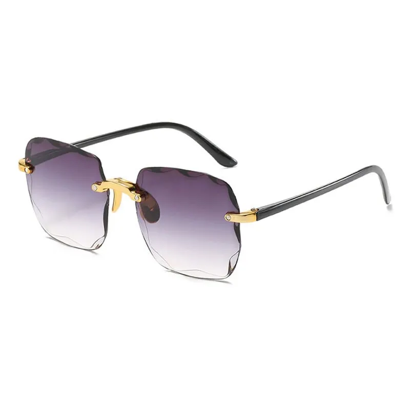 Quadrado Frameless clássico Gradiente Mulheres Sunglasses