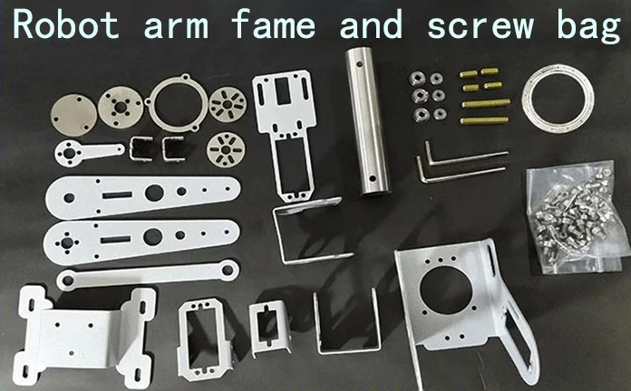 6 Dof Mechanical Arm Stainless Steel Bracket Servo KS3518 Unassembled Robot Arm for Arduino for ESP32 Programmable Robot DIY Kit