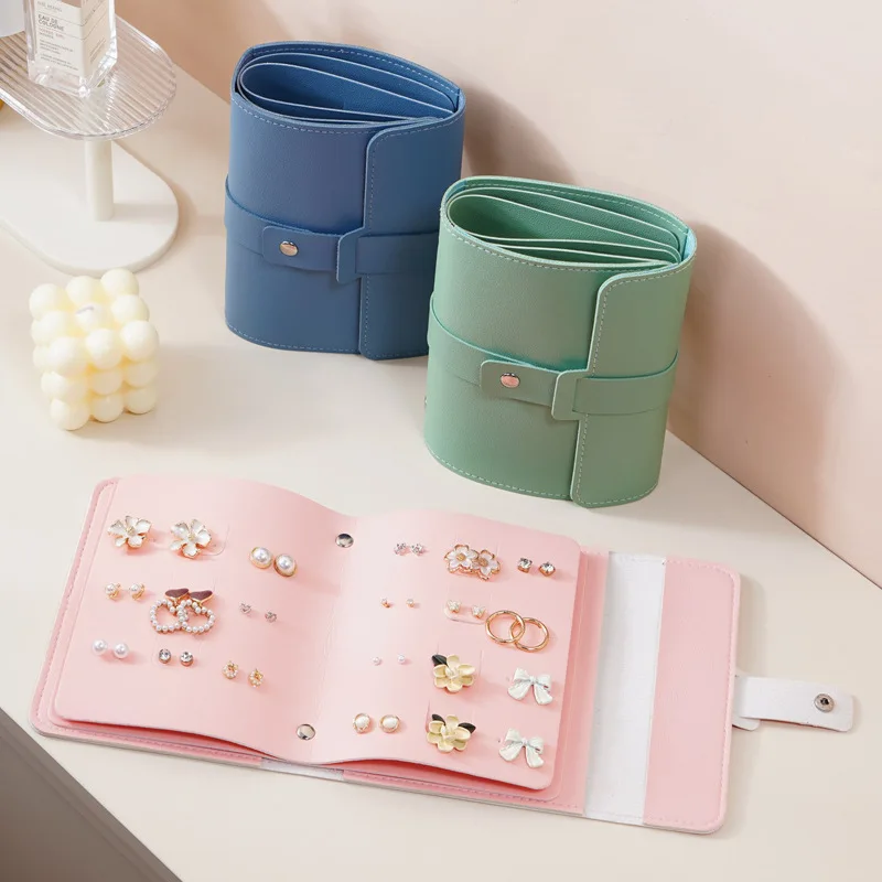1 PC PU หนังต่างหูสตั๊ดกระเป๋า,Creative ขนาดใหญ่ความจุ Multi-Layer กระเป๋าเก็บหนังสือ,เครื่องประดับแบบพกพา