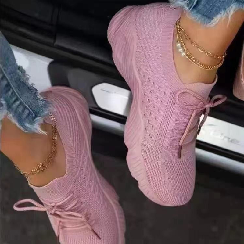 Scarpe da ginnastica da donna traspiranti casual calzini da donna scarpe stringate appartamenti da donna primavera femminile vulcanizzata da corsa Zapatillas De Mujer