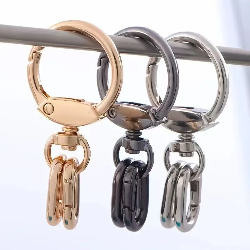 2 PCS Swivel Clasp Clip, Metal Lobster Claw Clasps, Swivel Clasp with Key Rings for Keychain Making, DIY Crafts