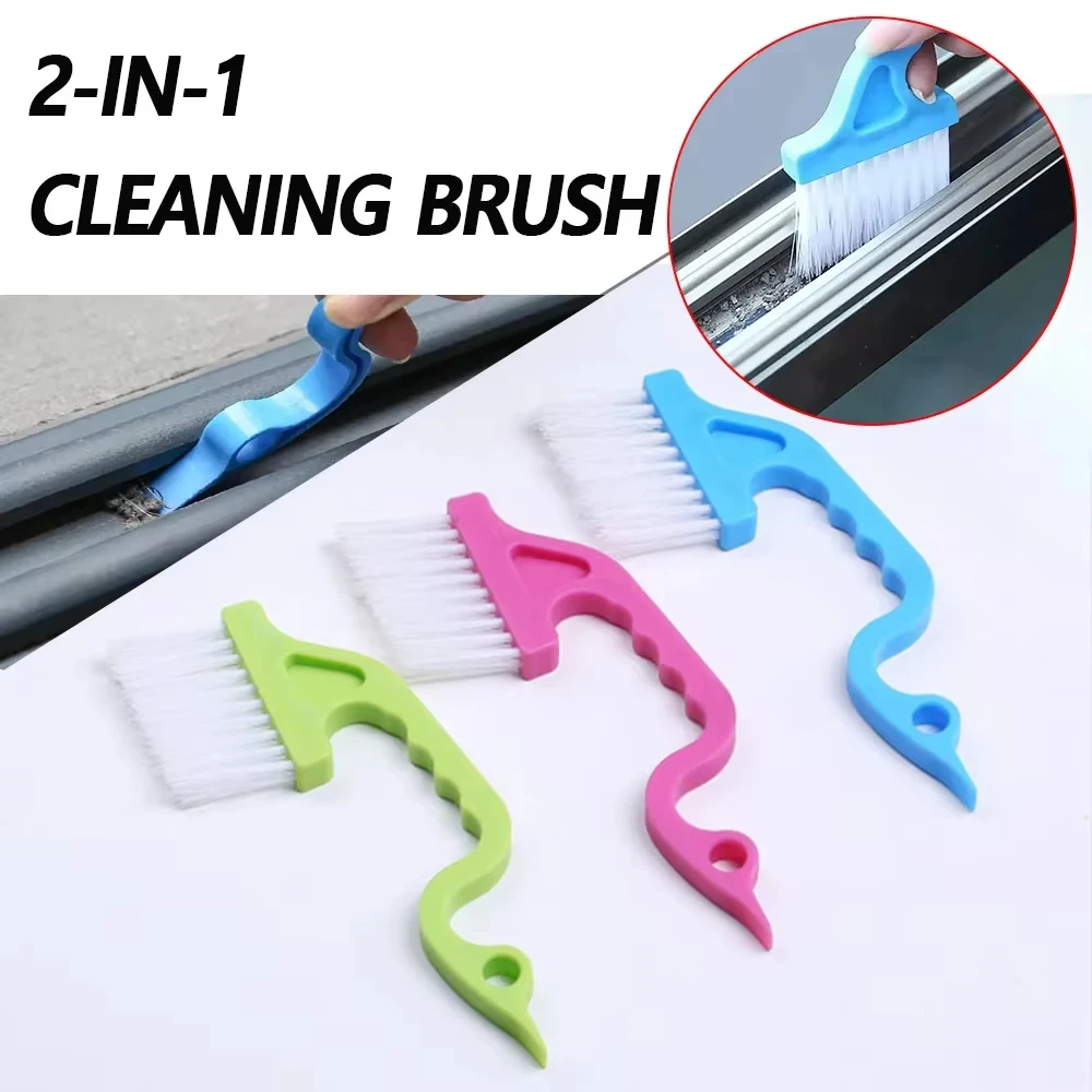 1/3 pezzi multiuso 2 in 1 spazzola per la pulizia degli spazi vuoti delle finestre e pala piatta, strumento per la pulizia della casa per cucina, bagno, WC