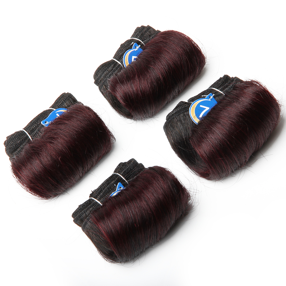 Braziliaans krullend haar Weefbundels 100% echt haar 4 bundels Afro 1B 30 Blond Menselijk haarverlenging 5 5 6 7 inch Kort haar