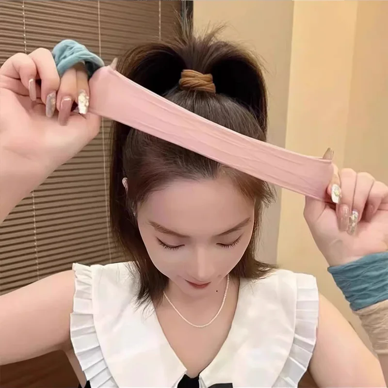 4 unids/set sólido alto elástico ancho Scrunchie para mujeres Cola de Caballo titular lazo para el cabello bandas elásticas para el cabello bandas de goma accesorios para el cabello