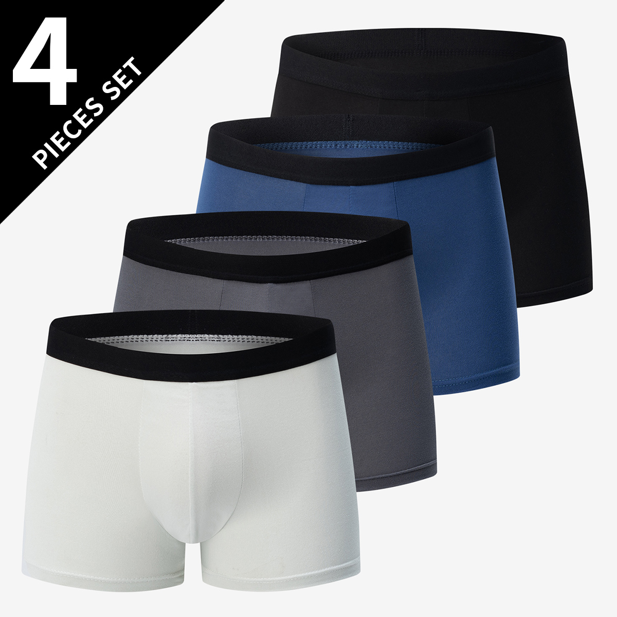 Pantaloncini da spiaggia per biancheria intima da uomo in 4 pezzi con stampa di moda Mix And Match, comodi e traspiranti per adolescenti, taglie forti 5xl6xl.