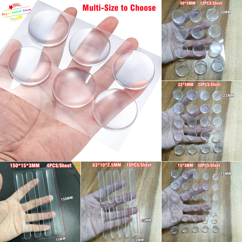 1 лист, прозрачный мягкий силиконовый дверной стопор, бампер, немые наклейки, настенная защита, глушитель, дверной стопор, мебельная противоударная накладка