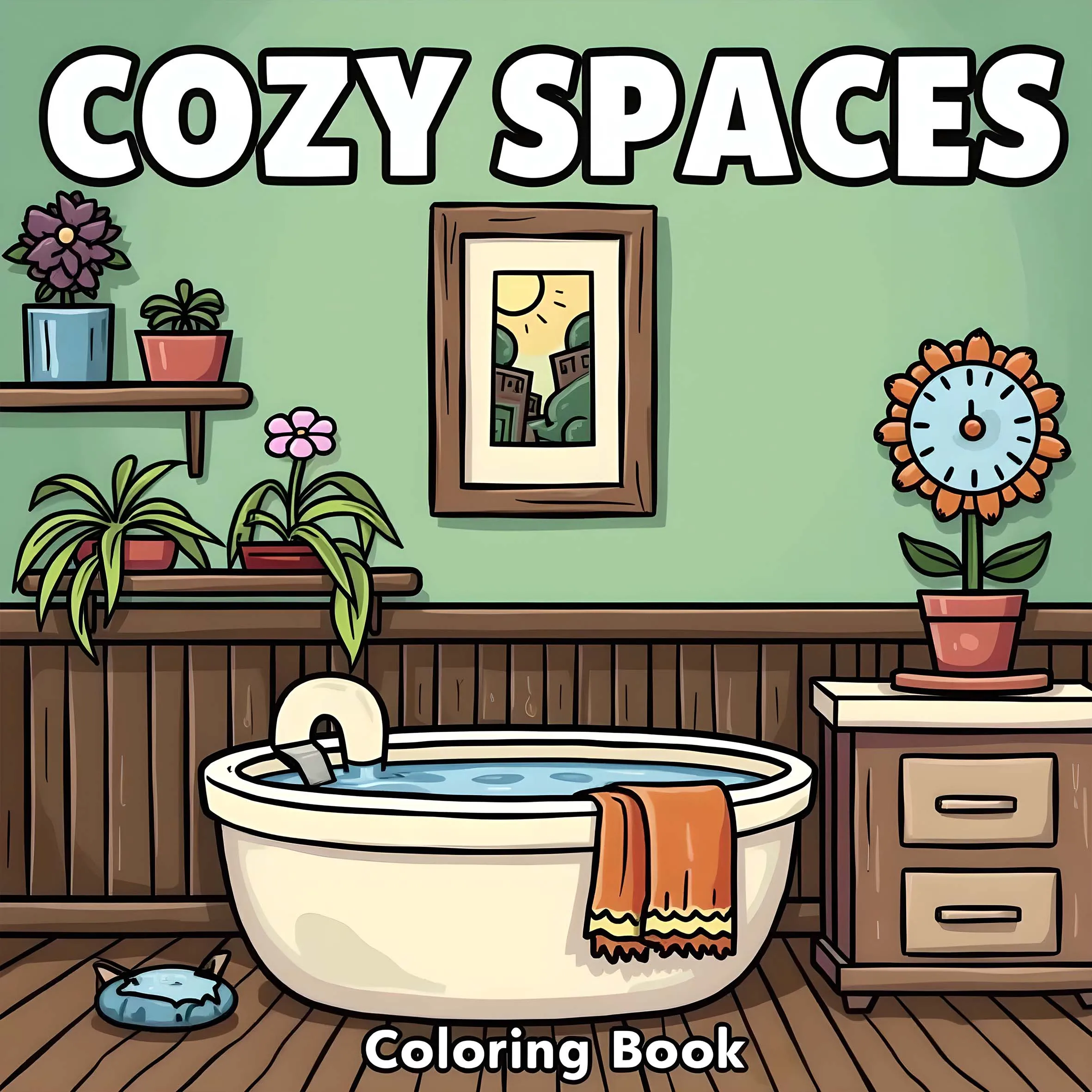 COZY SPACES Libro para colorear con patrones audaz y fácil para adultos Lindo libro de dibujo Regalo perfecto para fiesta y cumpleaños