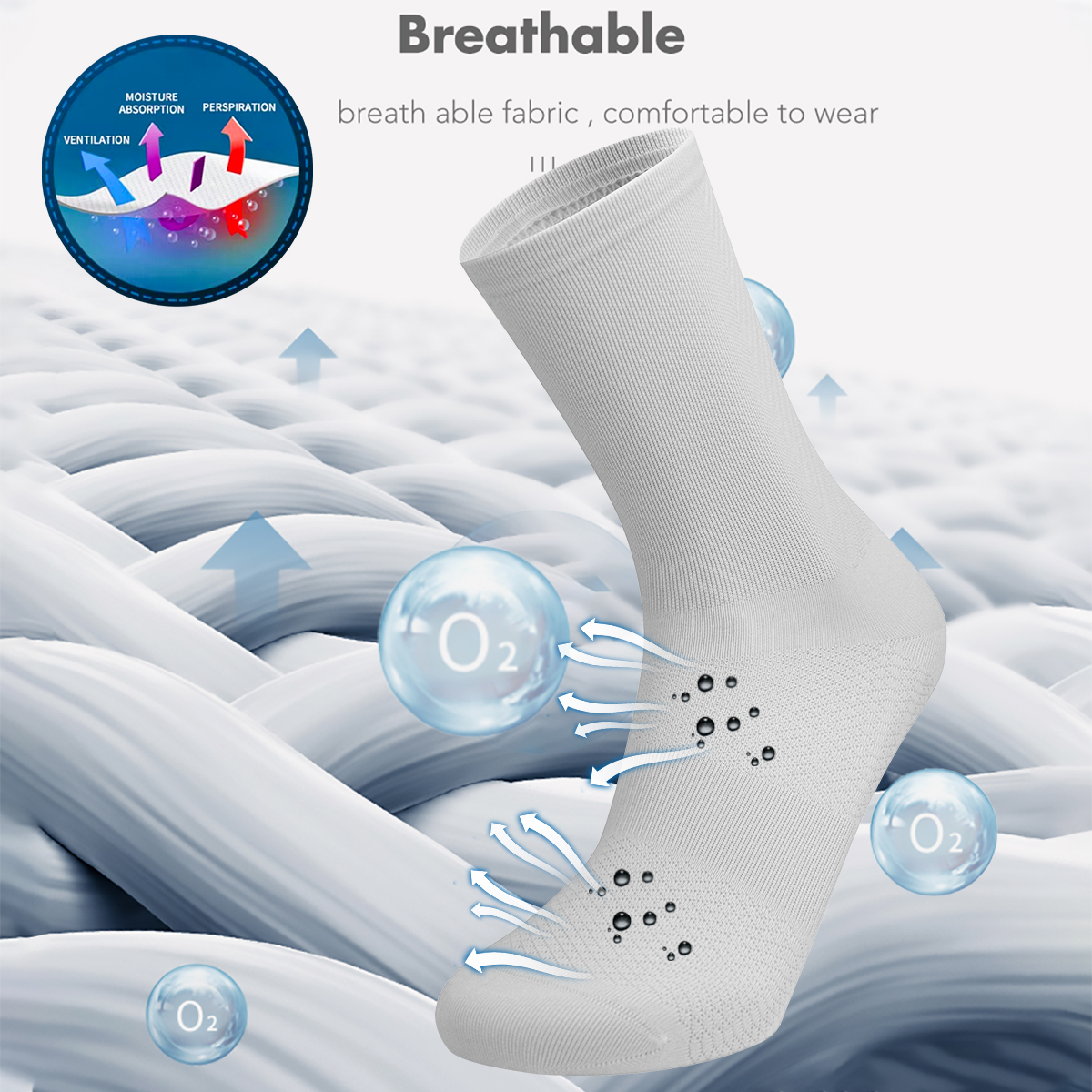 5 Paar Fahrradsocken für Herren und Damen, atmungsaktiv, Crew-Fahrrad-Laufsocken, modisch, Kompression, Klettern, Reisen, Wandern, Socken