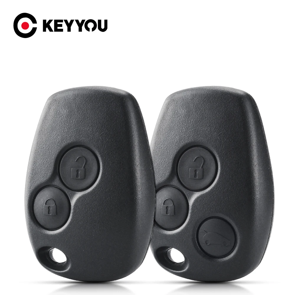 KEYYOU-carcasa de llave remota sin hoja para Renault Logan Sandero Clio Fluence Vivaro Master Traffic, funda de llave de alarma de coche de 3 botones