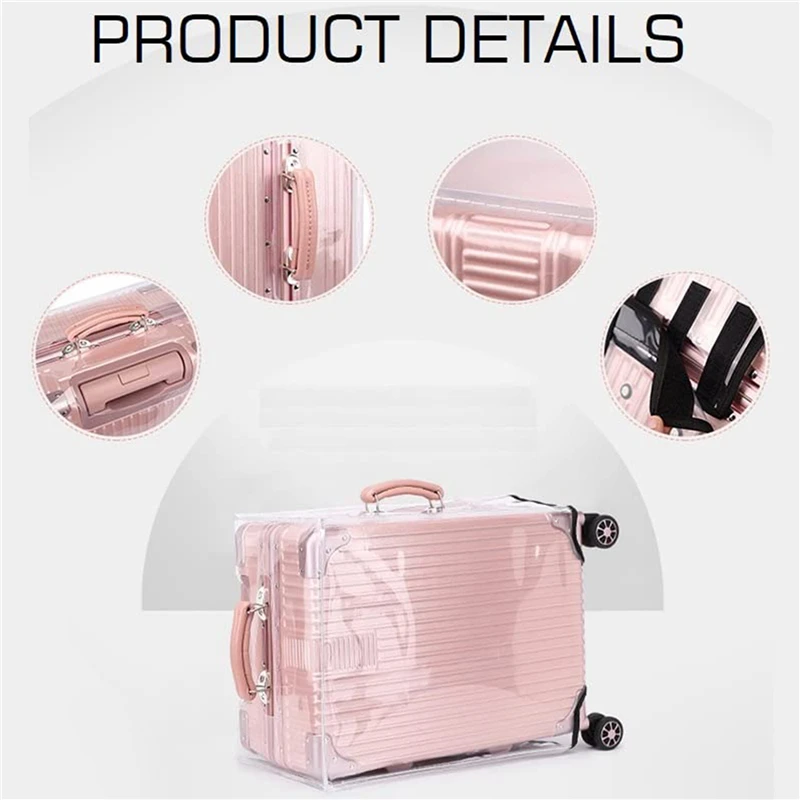 1pc pvc capa de bagagem transparente para viagem caso de bagagem protetora com alça à prova de poeira à prova ddustágua design prático