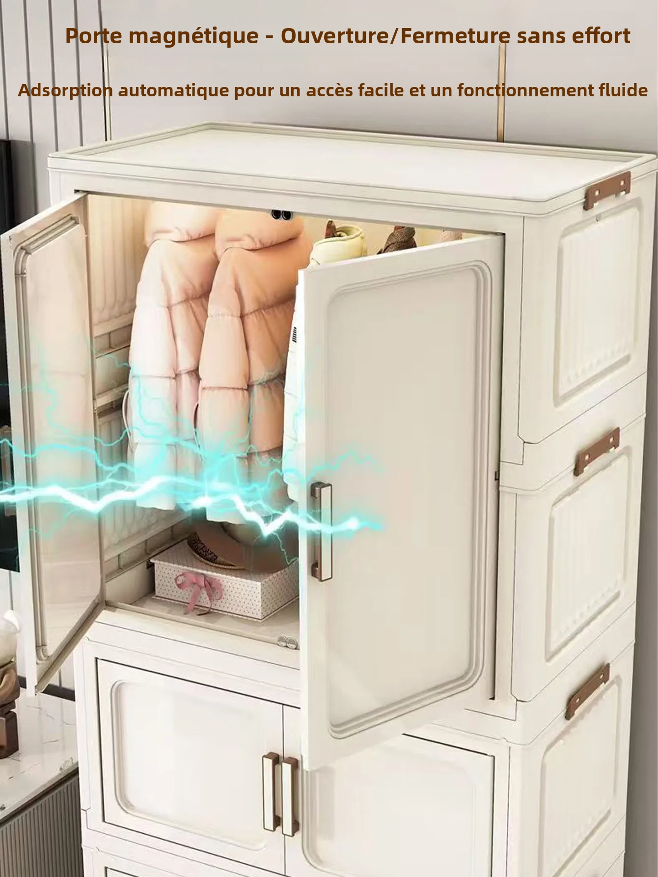 Armoire de rangement pliante, organisateur de placard multi-scènes – Solution d'organisation à domicile