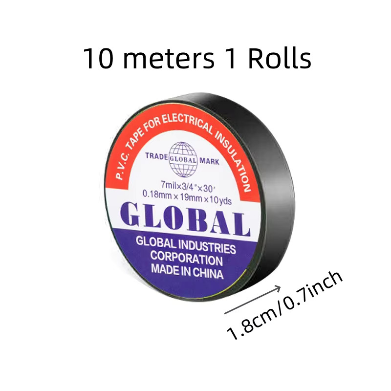 Cinta eléctrica de caucho negro resistente a altas temperaturas de 50 m, adhesivo aislante duradero y suave, utilizado para uso industrial, doméstico