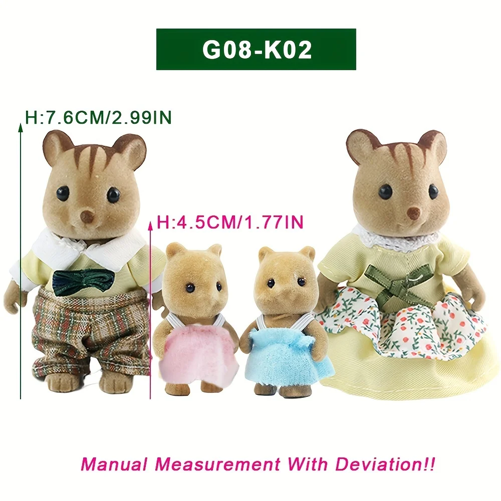 부활절 토끼 가족 숲 동물 1:12 스케일 인형 집 미니어처 Accessorie 토끼 곰 순록 소녀 선물을위한 놀이 척