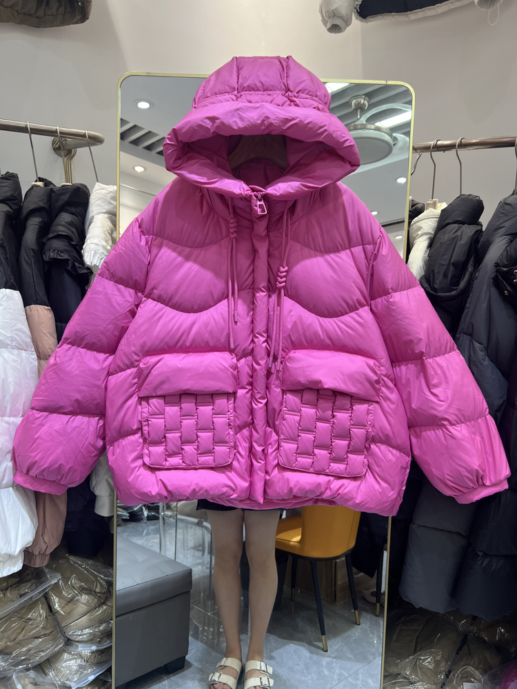 Mode Kapuze Parka Frauen Winterkleid ung neue kurze Brot jacke cwhite Enten Daunen mantel Frau großen Mantel