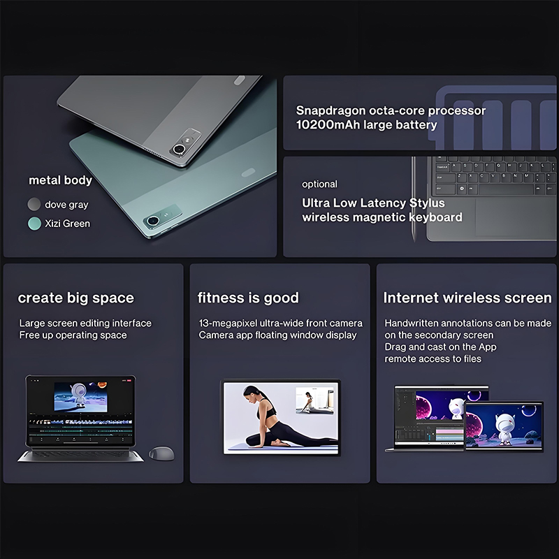Глобальная ПЗУ Lenovo XiaoXin Pad Pro 12,7-дюймовый Wi-Fi Snapdragon 870 ЖК-экран 144 Гц 8 ГБ 128 ГБ/256 ГБ 10200 мАч Android 13 планшетов