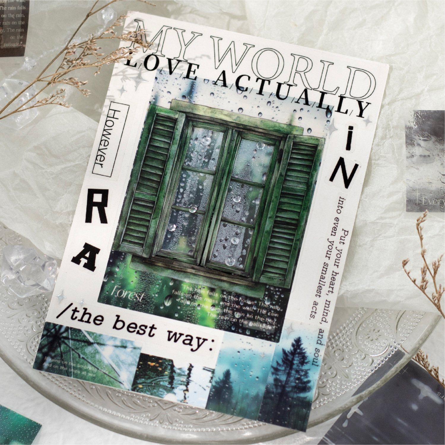 1pcs/1lot Decorative Adhesive tapes traces of rain Scrapbooking DIY Paper Scrapbooking Stickers