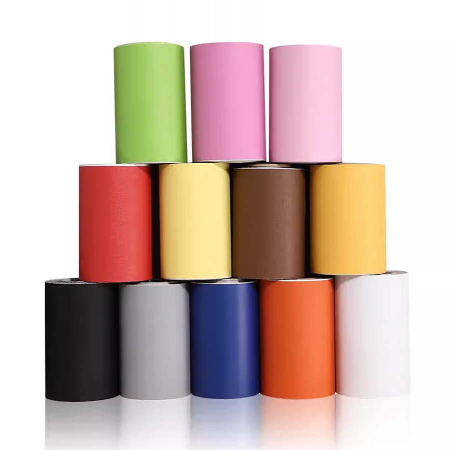 Papel tapiz de zócalo de Color sólido, marco de puerta autoadhesivo, pegatina para envolver bordes, decoración, película de renovación impermeable amarilla de PVC