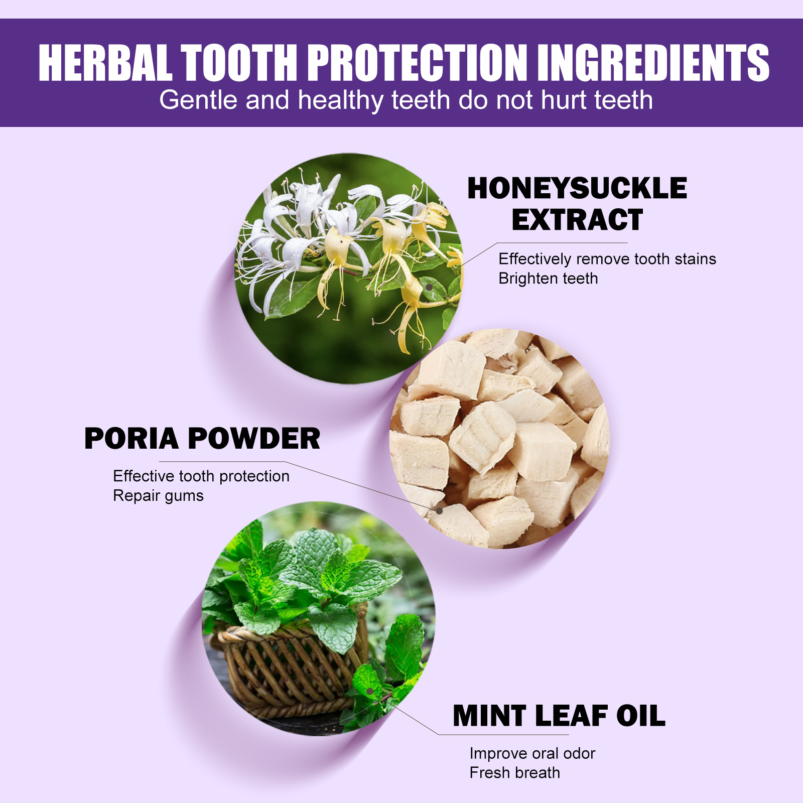 Blanqueamiento Dental, polvo morado, limpieza, higiene bucal, pasta de dientes, elimina las manchas de placa, aliento fresco, herramientas de cuidado de blanqueamiento Dental