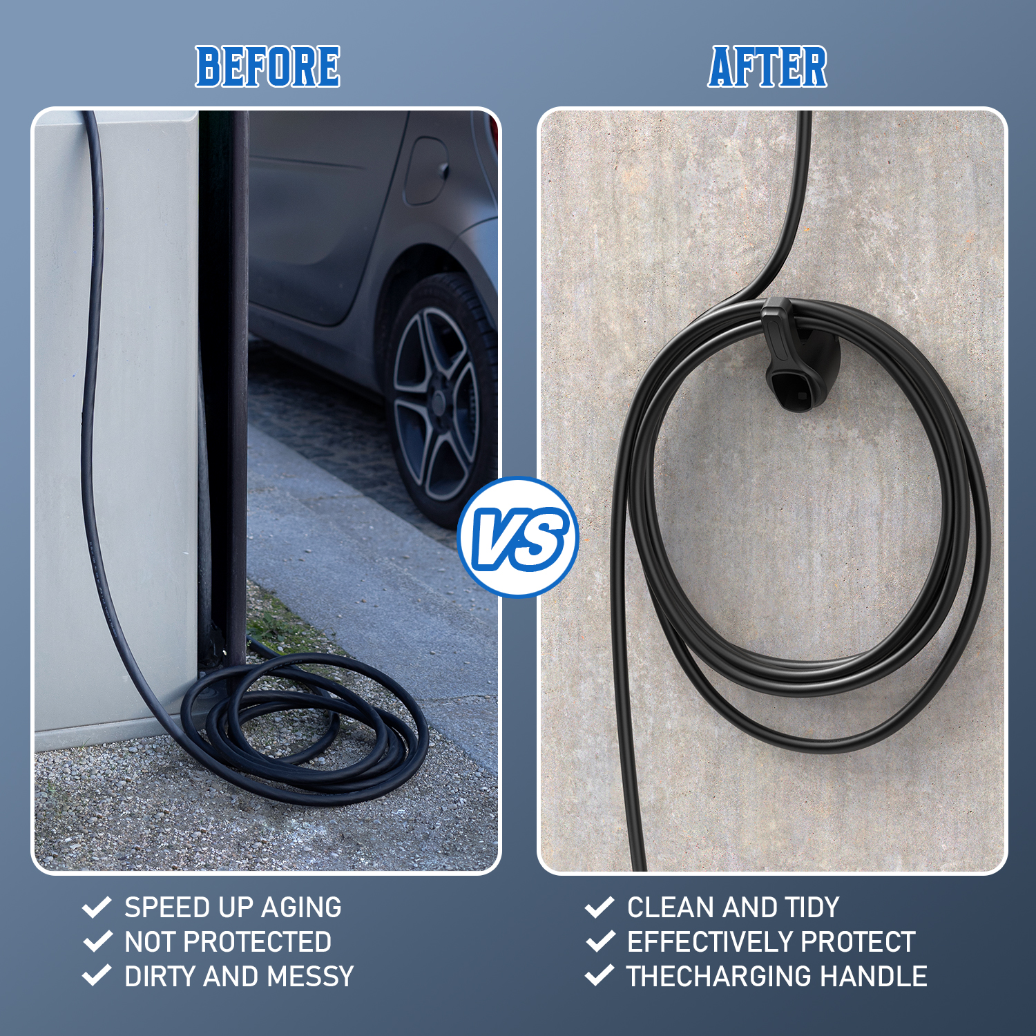 Draagbare EV Charger Plug Holder Stand voor TESLA Nacs Type 1 Type2 GB/T Autolader Muurbeugel Auto Oplaadkabel Beugel