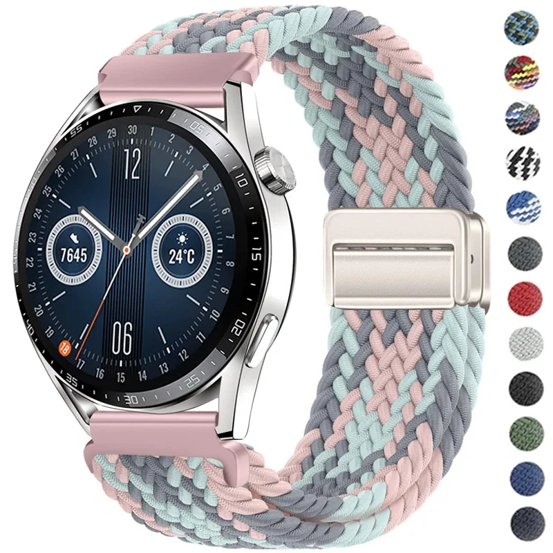 Нейлоновый ремешок с пряжкой 22 мм 20 мм для Huawei Watch GT 4 3 2 46 мм/4 Pro 3Pro Браслет для Samsung Watch7/6/5/4/Классический регулируемый ремень