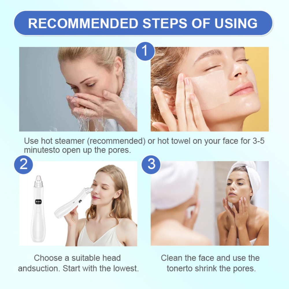 Electric Blackhead Remover 3 Suction Mode Face Cleansing Beauty Machine Pore Vacuum Blackhead Dead Skin Removal Skin Care Tool