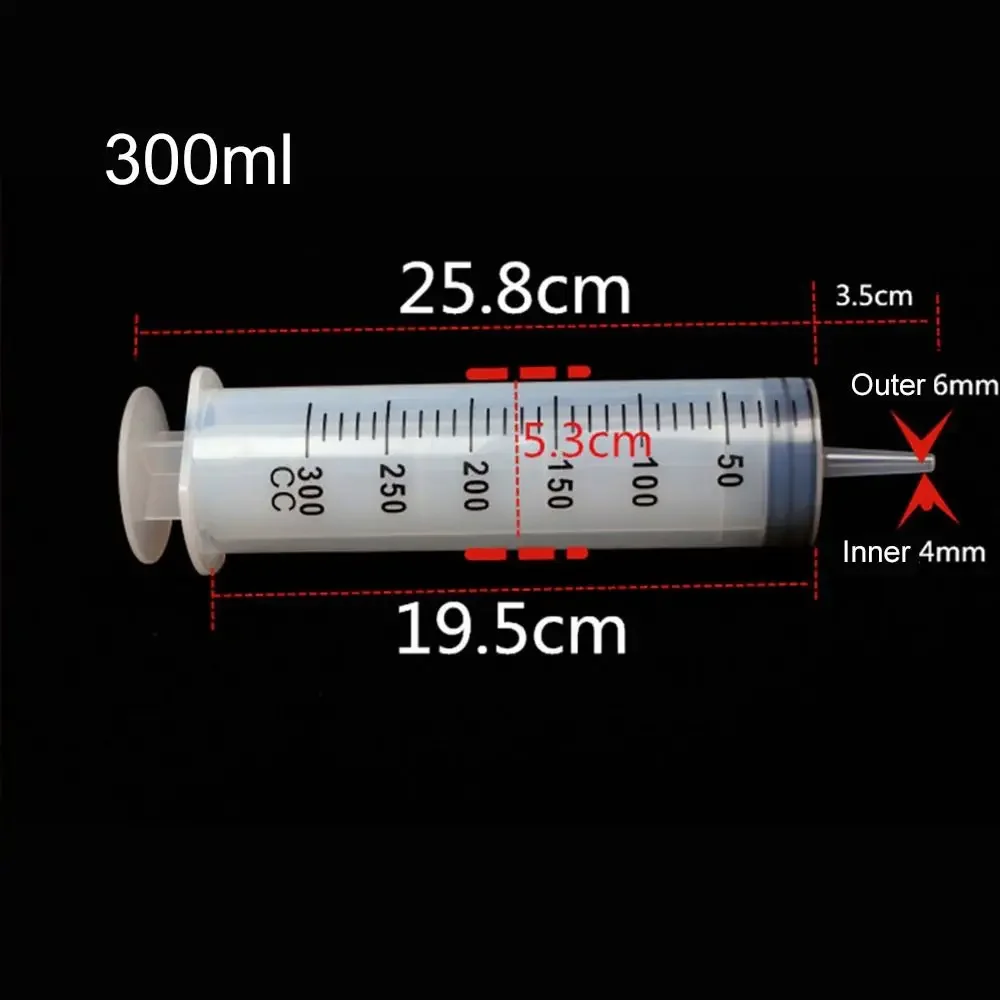 1 PC 150 ml-500 ml ขนาดใหญ่ความจุเข็มฉีดยาเข็มฉีดยา Reusable ปั๊มวัด 1.3 M หลอด Feeding Ink Big Syringe Hydroponics อาหาร