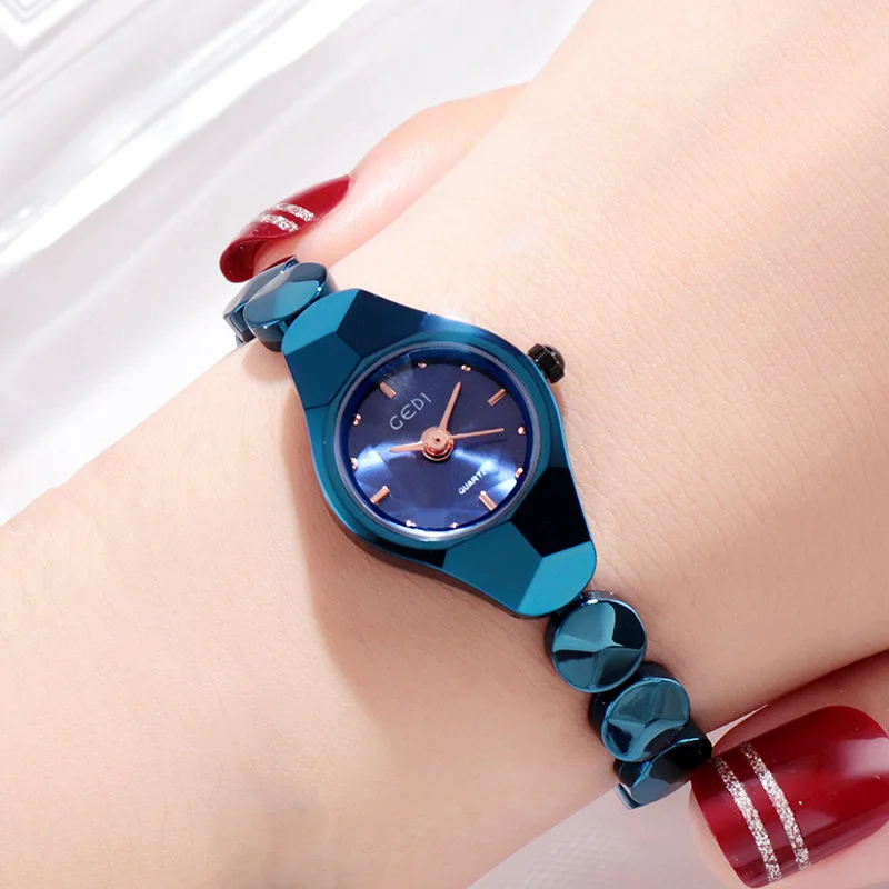 Reloj de cerámica de marca superior de lujo para mujer, reloj de cuarzo impermeable Simple, reloj de negocios elegante para mujer, reloj de vestir para mujer