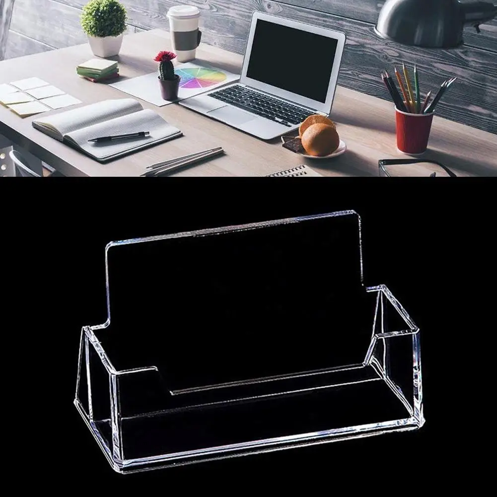 1/2/3/4/5/pcs Business Card Case Desktop Office Business Card Holders Display Stands Plastic Transparent Shelf Box Storage New