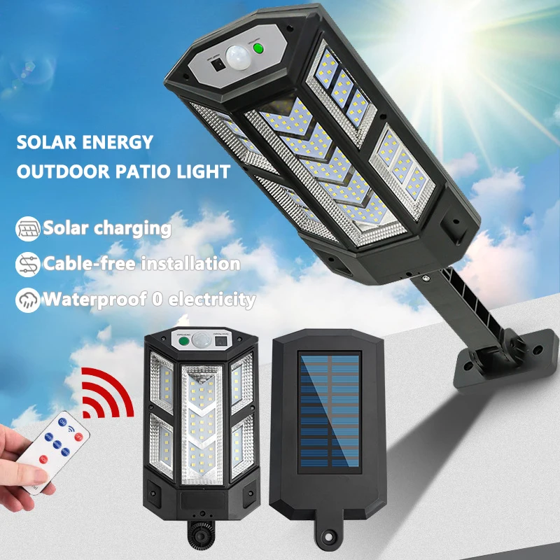 ใหม่ล่าสุดไฟ LED พลังงานแสงอาทิตย์ 9900LM กลางแจ้งโคมไฟพลังงานแสงอาทิตย์ Motion Sensor กันน้ํา IP65 สวนพลังงานแสงอาทิตย์ Street YARD Lanter ของขวัญ