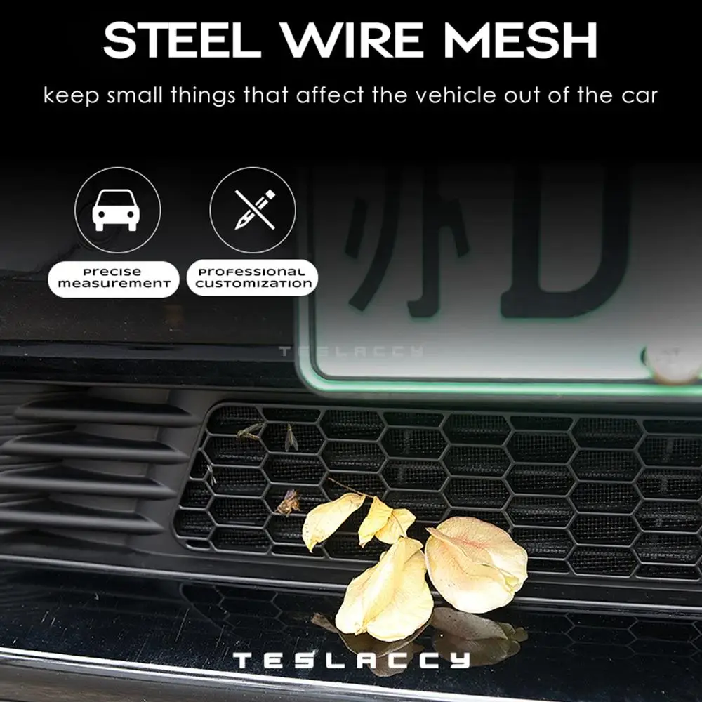 Front Grill Guard Grilleแทรกตาข่ายสําหรับTeslaรุ่นY 2024 2023 2022 2021 Air Inlet Ventฝาครอบกันชนตารางกรองอุปกรณ์เสริม