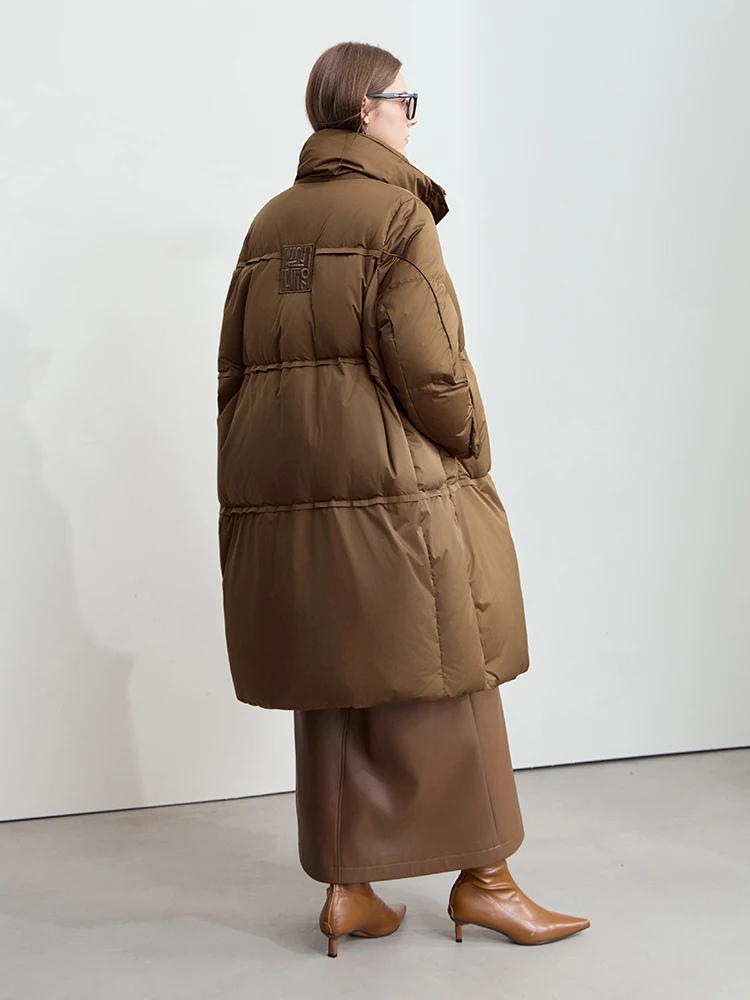 Amii 2024ฤดูหนาวใหม่ผู้หญิงVelcroหลวมTop Warm Stand-Up Collarตัวอักษรปักซีลซิปลงเสื้อ 12444103