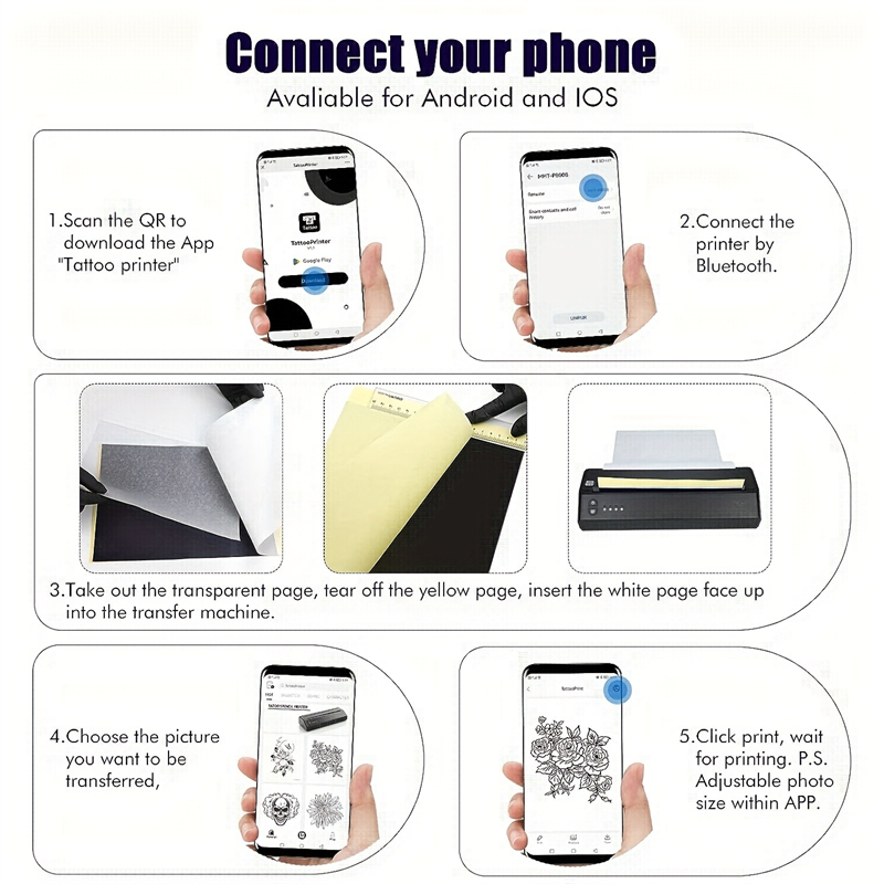 Jc-入れ墨の転写紙,a4サイズ,粘着ステンシルコピー,紙,サーマルペーパー,タトゥー転写機アクセサリー