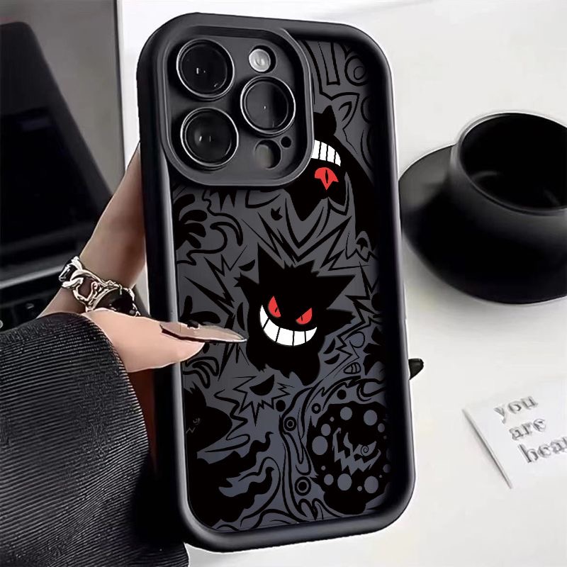 Gengar-funda de silicona líquida a prueba de golpes para iPhone, carcasa de Pokémon para iPhone 15, 14, 13, 12 Mini, 11 Pro Max, XS, X, XR, 8, 7, 6S, 6 Plus, SE 2020
