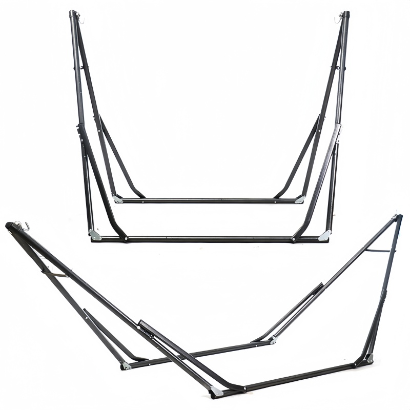 Hamaca y silla columpio 2 en 1, columpio para acampar al aire libre, marco de hamaca portátil para interiores y exteriores, soporte individual plegable ajustable