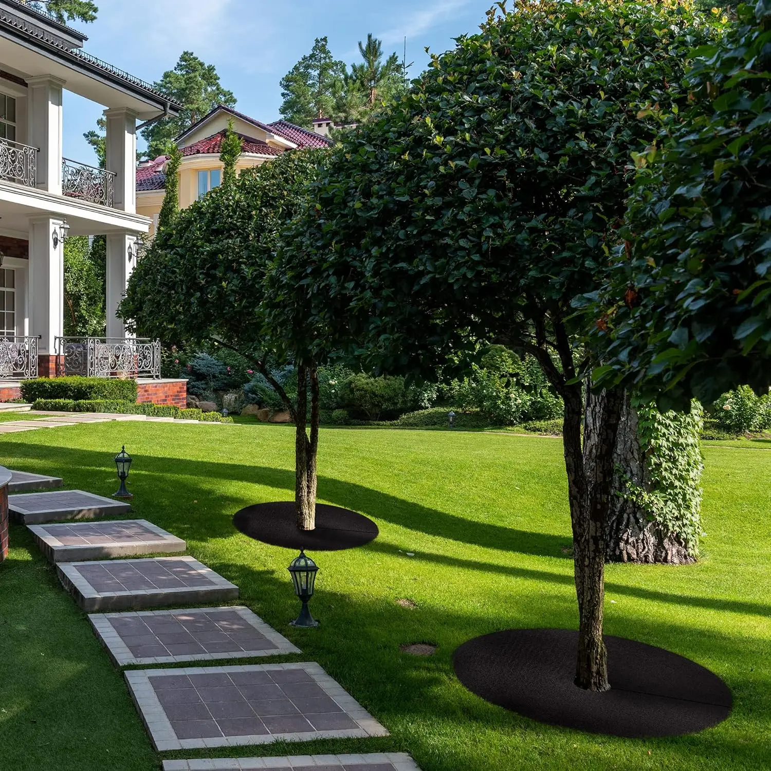 10 Uds. Anillo de palenco de árbol no tejido estera protectora de árbol degradable barrera de malas hierbas de árbol reutilizable para Control de malezas protección de raíces