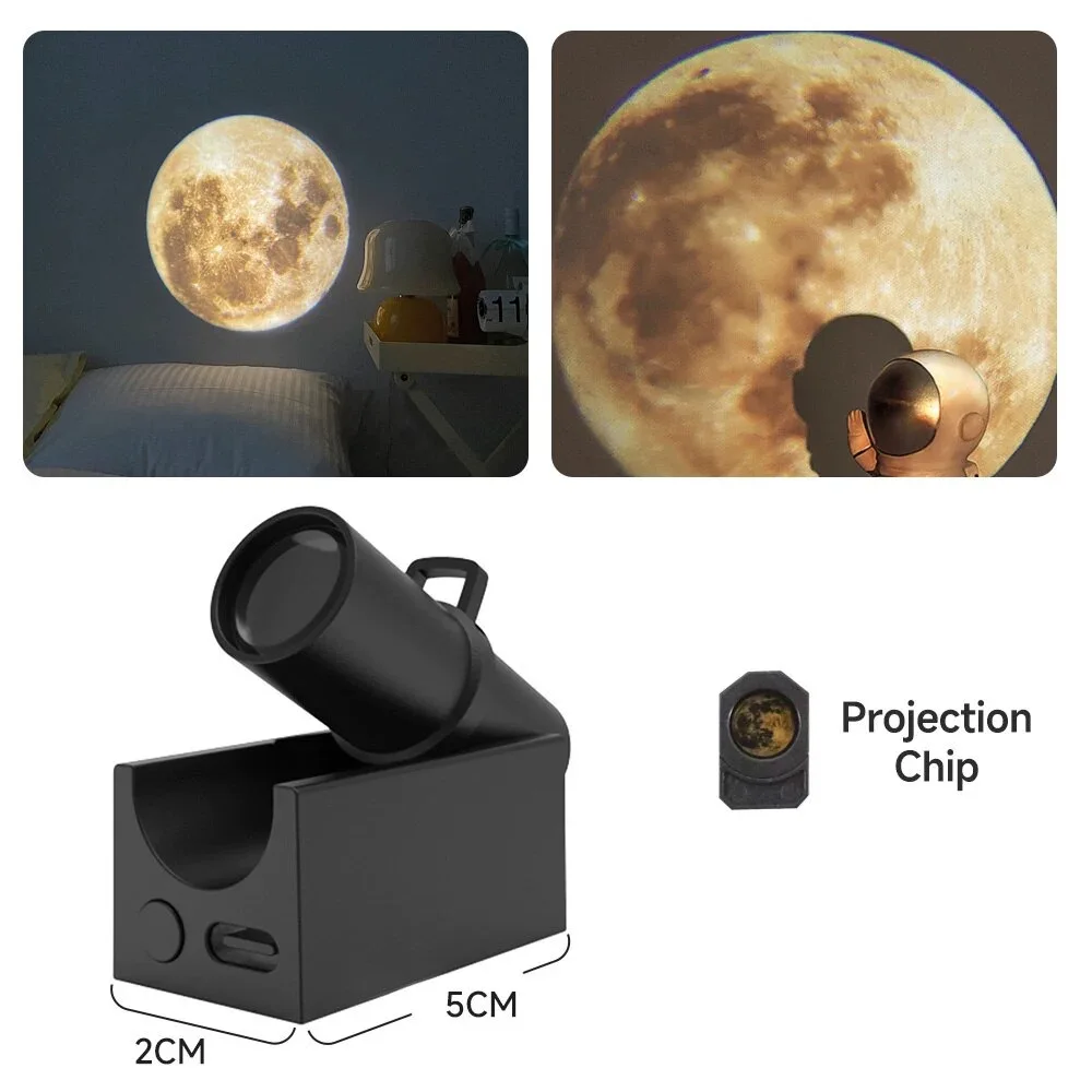 LED USB Night Light ricaricabile LED Moon Projector Atmosphere Lamp sfondo decorazione della parete luce per il regalo di compleanno della camera da letto