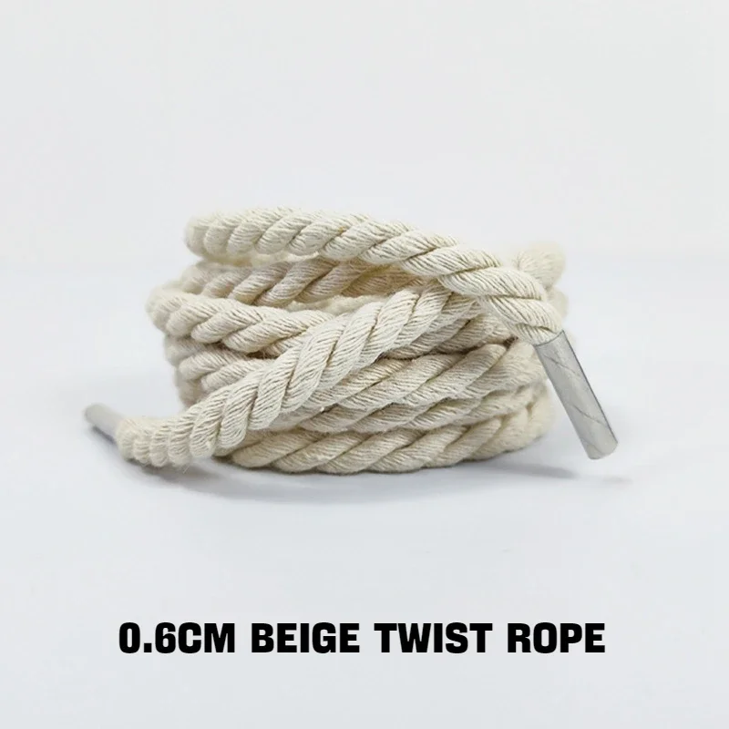 New Rope Laces Sneakers Boots Shoe Laces for Shoes Round Shoelaces 0.6CM Thicker Cotton Shoelace Twisted for AF1/AJ1 1 Pair
