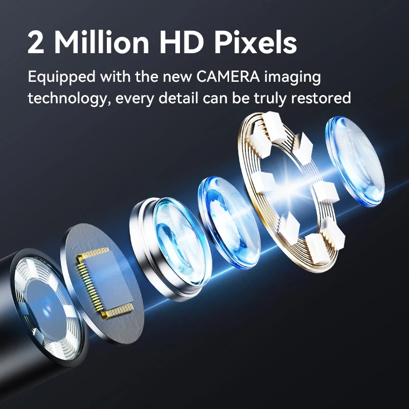 Telecamera per endoscopio industriale Telecamera articolata da 8,5 mm singola/doppia 180 ° Telecamera di ispezione per auto con rotazione con 8 LED per IOS Android