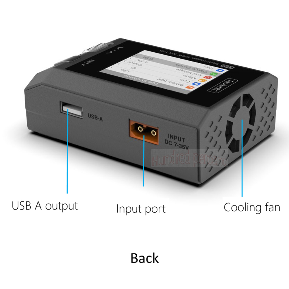 Cargador ToolkitRC M8P con aumento de precisión de potencia de 600W 20A 5V 1-8S Prueba de señal multifuncional M8S actualizado