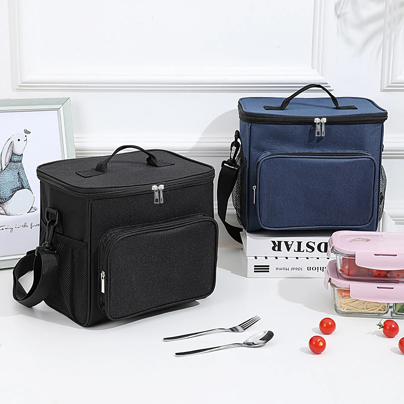 Saco de almoço crossbody portátil, Saco de piquenique ao ar livre, Isolamento térmico, Sacos de gelo de grande capacidade, Lancheira